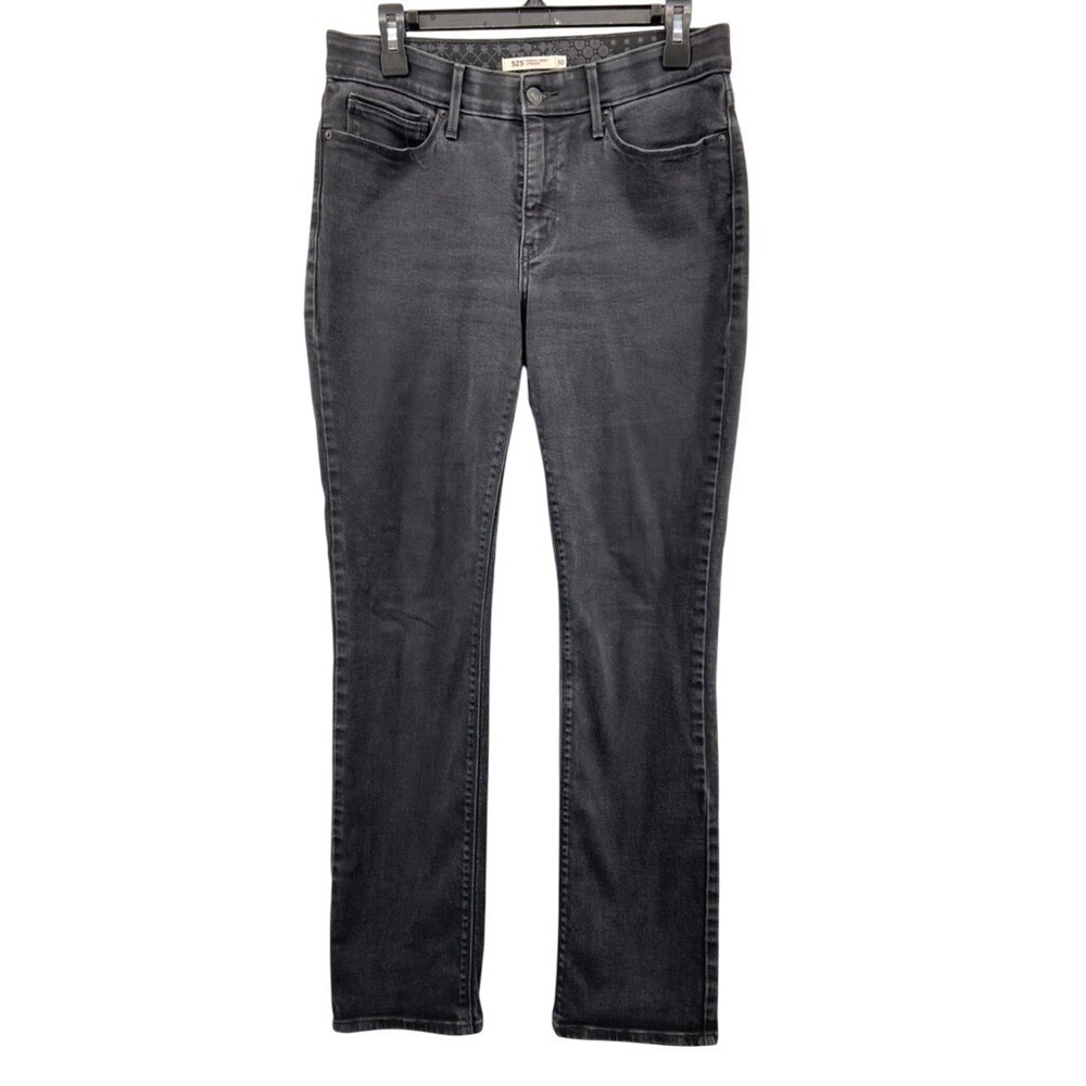 Levi's 525 Jeans Womens Sz 10 Perfect Waist Straight Black Stretch Denim Classic